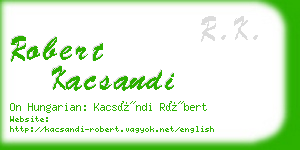 robert kacsandi business card